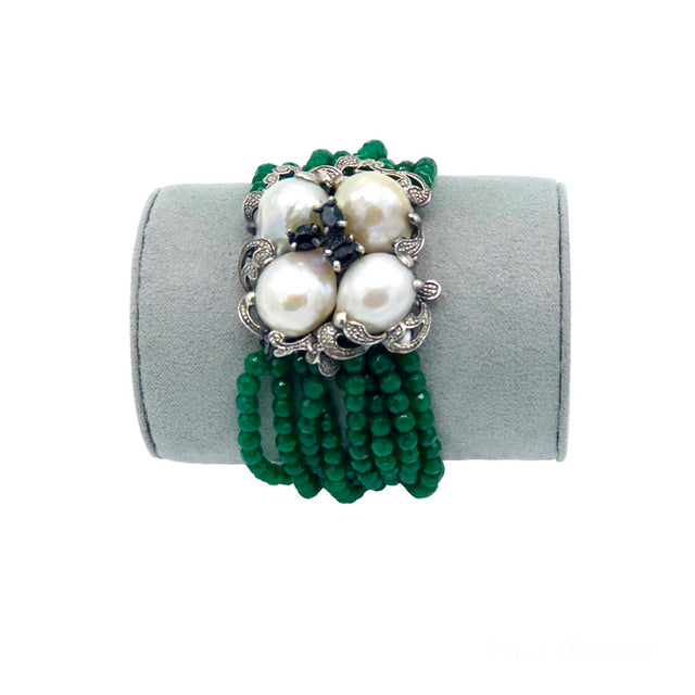Madame Emerald bracelet with pearl details