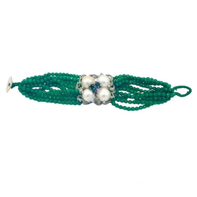 Madame Emerald bracelet with pearl details