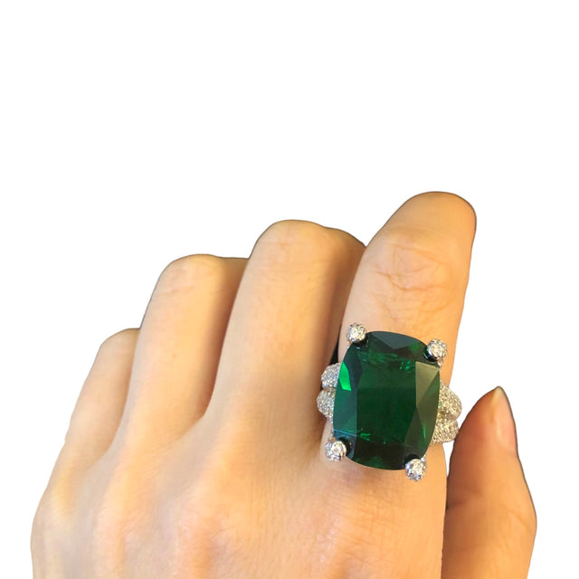 Jumbo Solitaire Emerald Ring