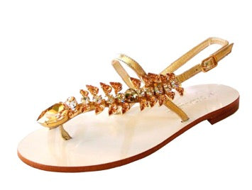 Yelena NY "Gold Fish" Capri Sandals