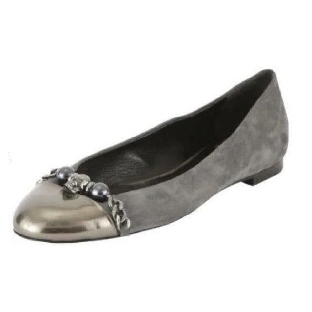 Philipp Plein “Vintage” Ballerina Flats in Gray