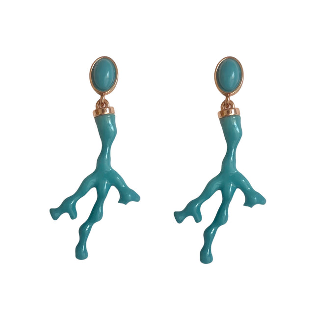 Coral Earrings in Turquoise