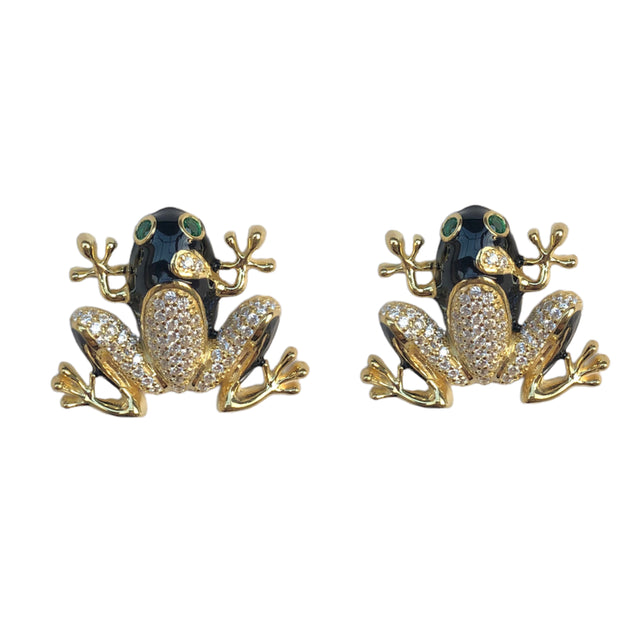 Whimsical frog earrings