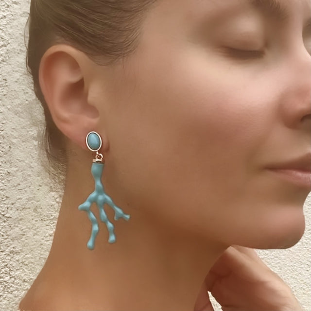 Coral Earrings in Turquoise