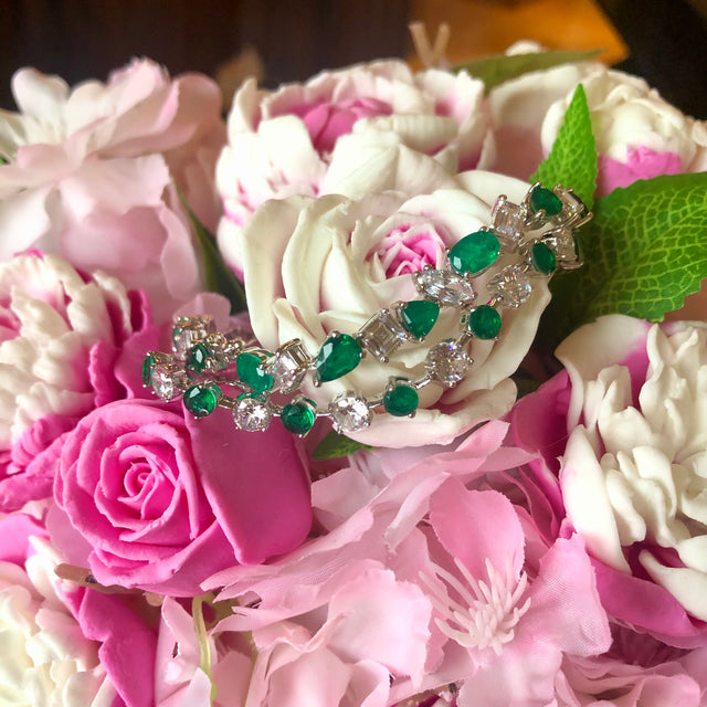 CZ Emerald Stone Petite Gala Bracelet