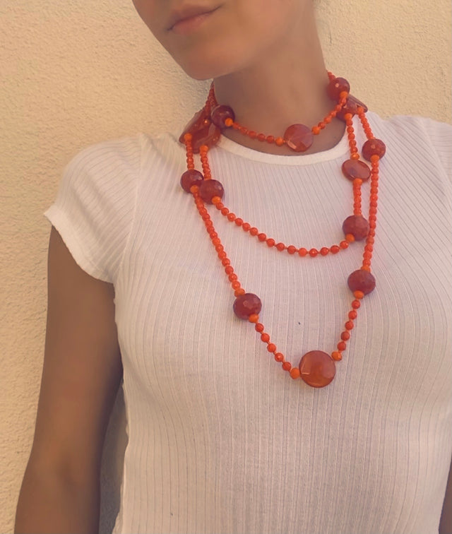 Orange Jade Necklace