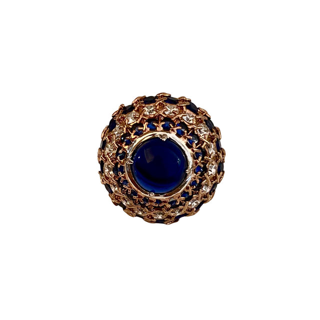 Blue Crystal Cocktail Ring