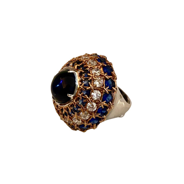 Blue Crystal Cocktail Ring