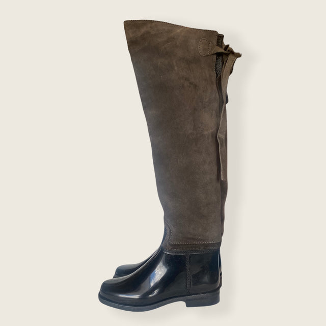 Suede Over-the-Knee Rain Boots