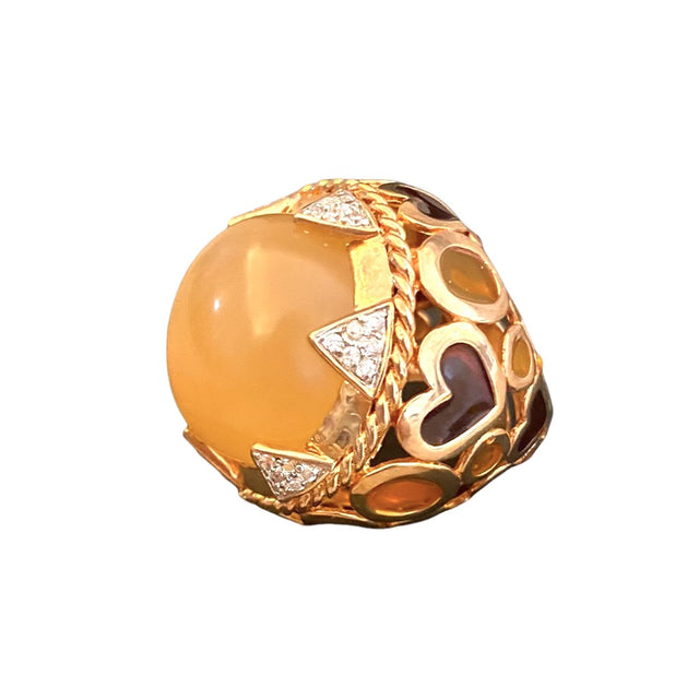 Extra Statement Ring in Amber