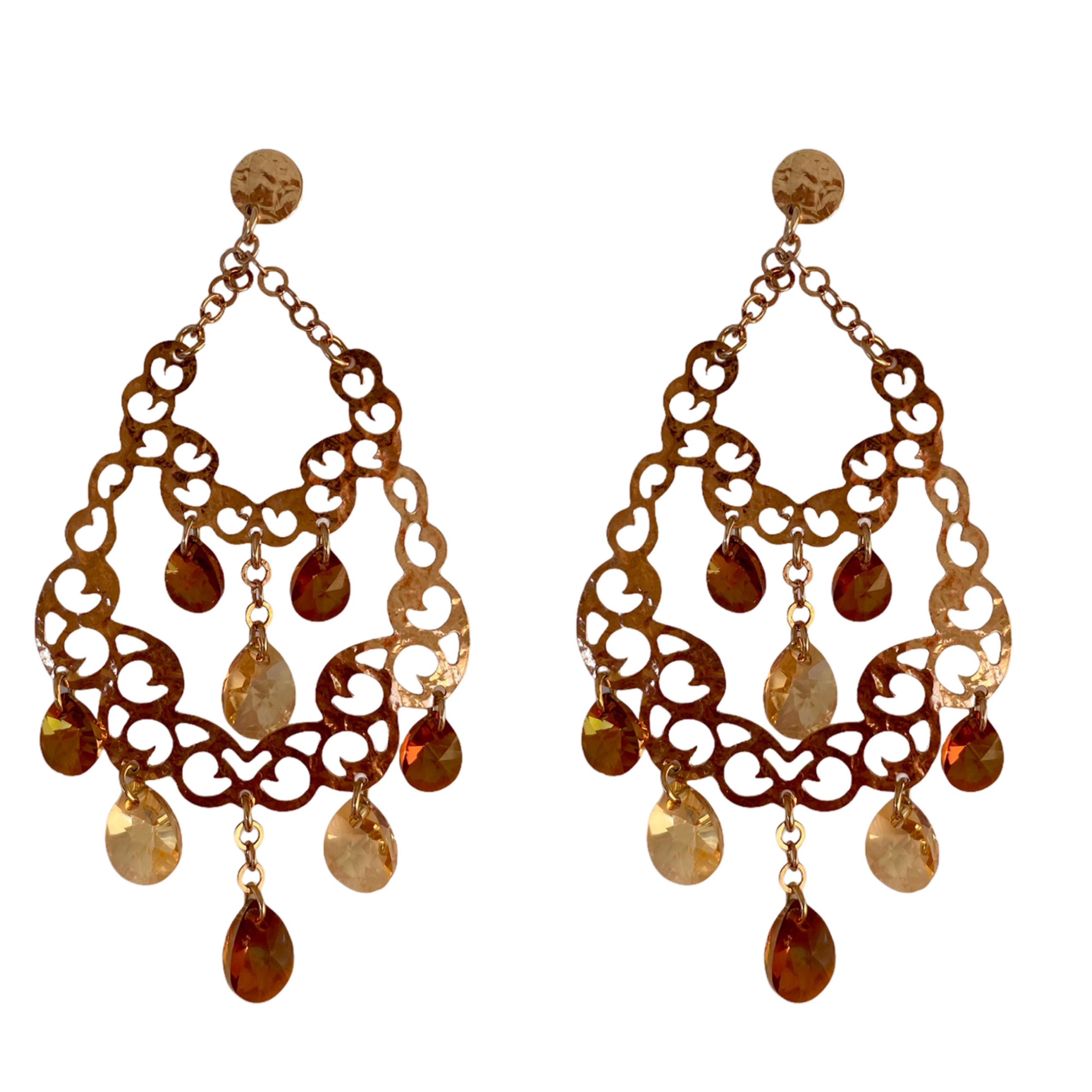 Mini Fuchsia Crystal Chandelier Earrings | Prom Earrings | L&M Bling -  lmbling