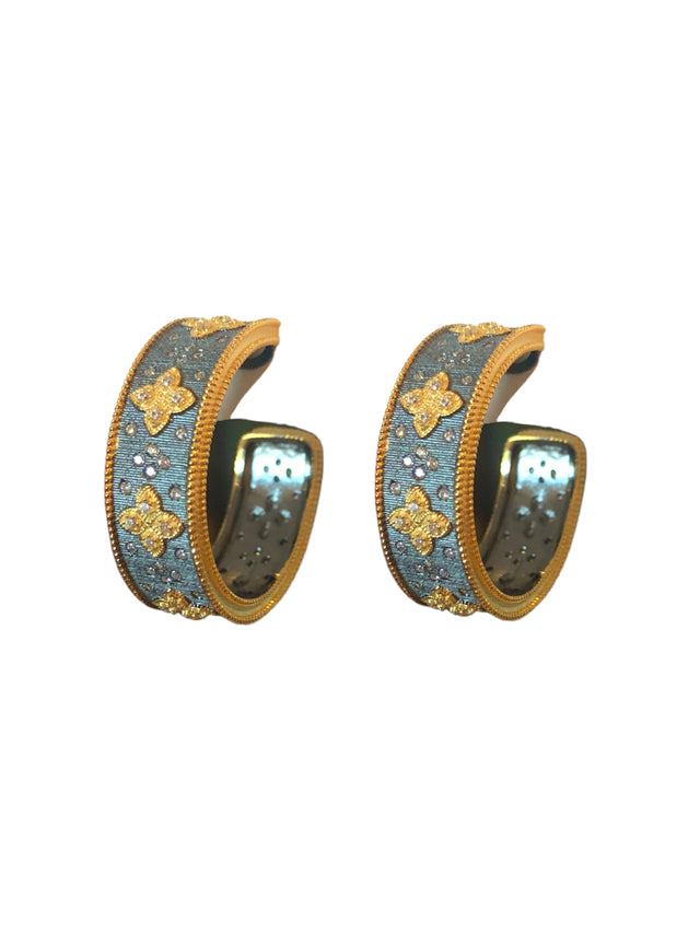 Antique hoop earrings in gunmetal