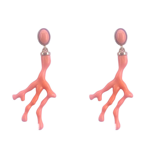 Coral Earrings in Peach