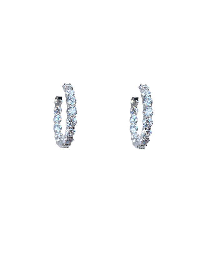 35mm-5mm small pavé crystal hoops